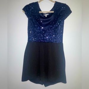 Sequin Blue & Black Romper (Size Medium)